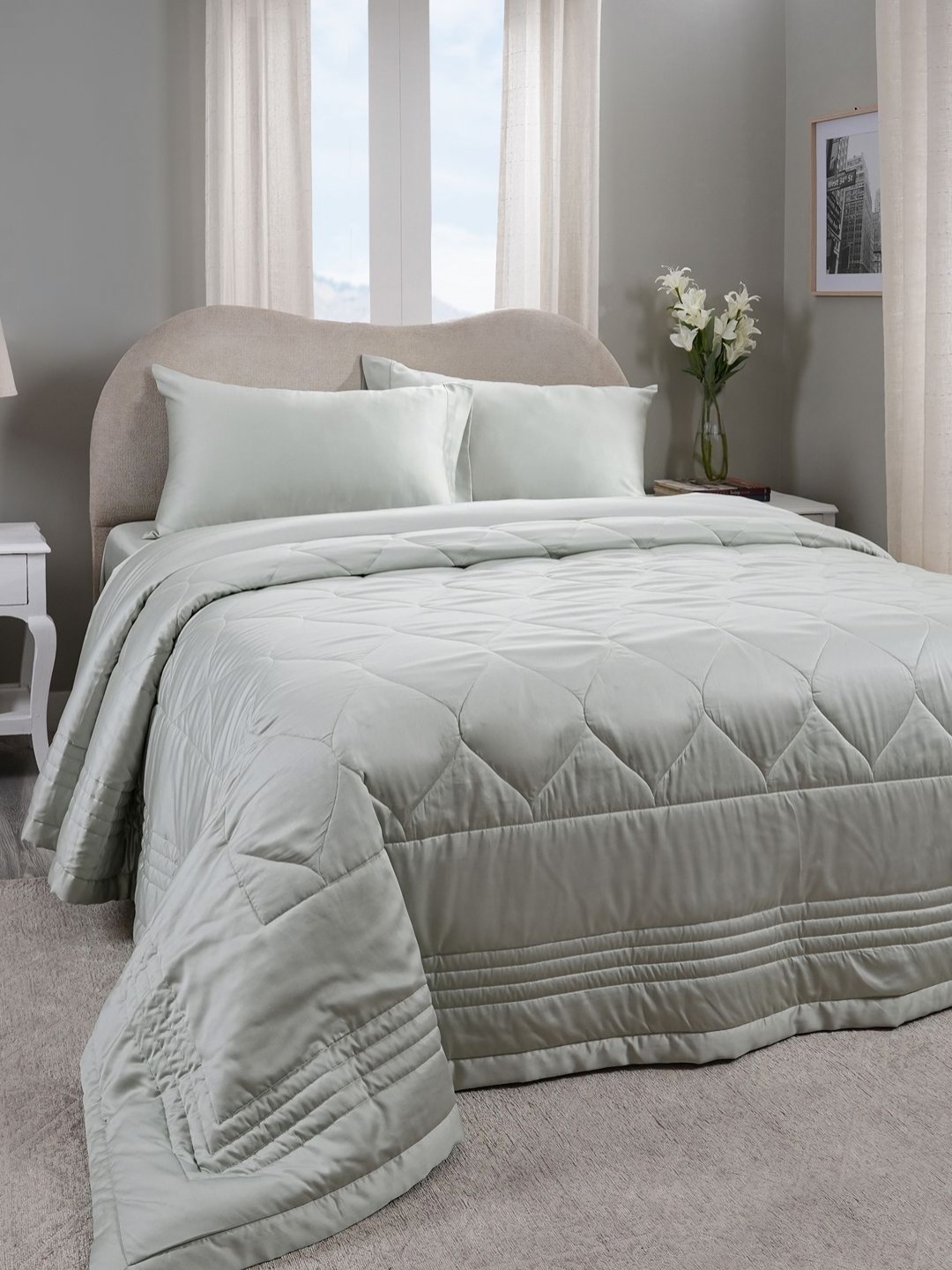 

MASPAR Green Self-Designed AC Room Double Queen Quilt