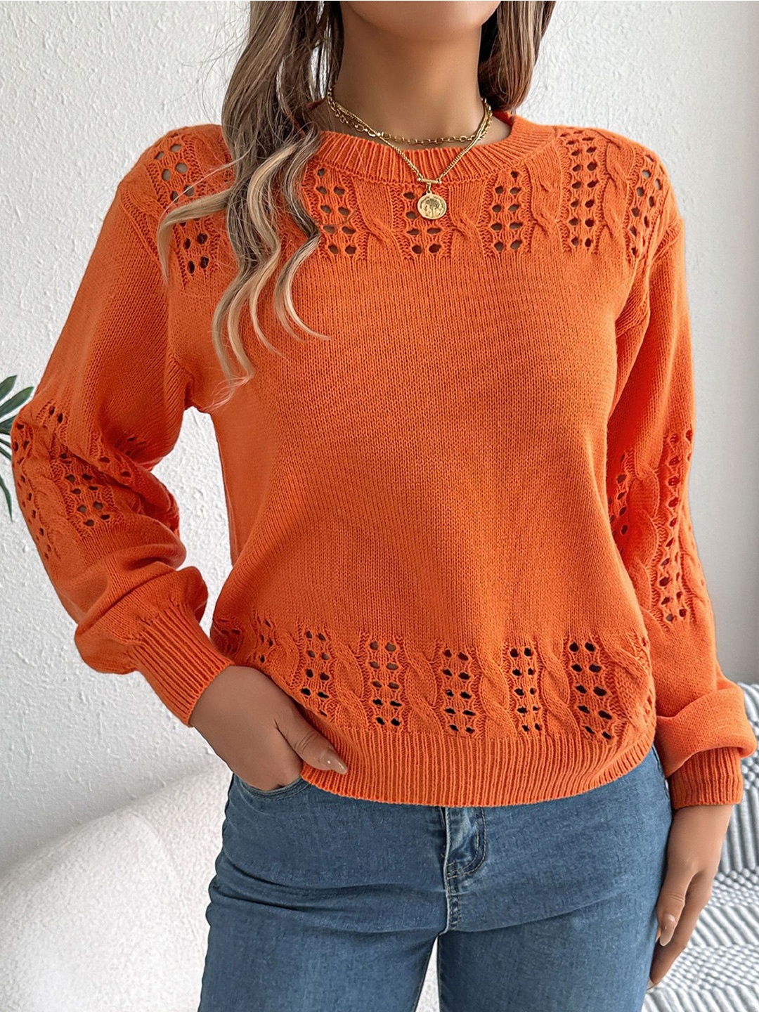 

StyleCast x Revolte Women Pullover Sweater, Orange