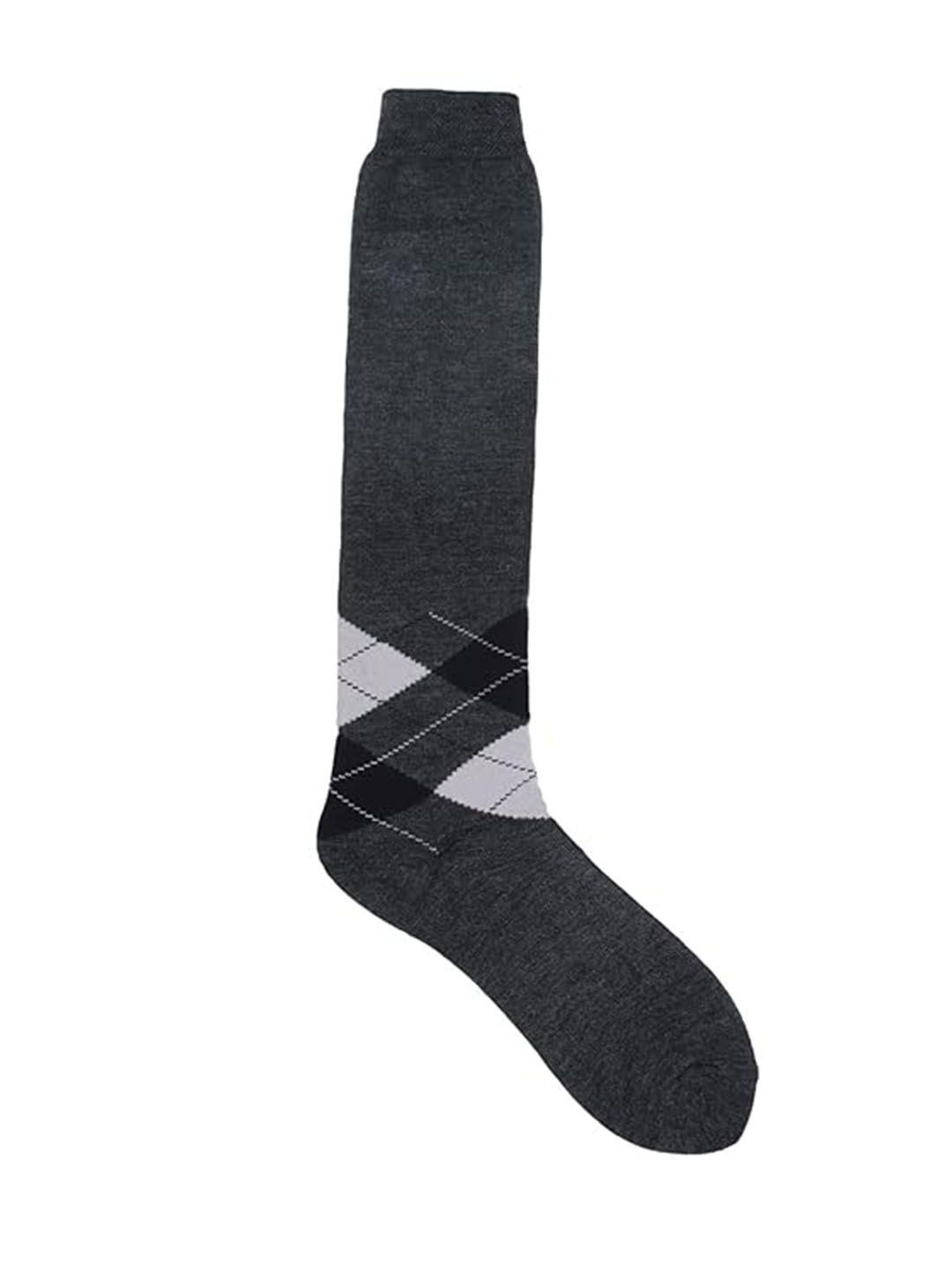 

Bonjour Men Cotton Ankle-Length Woolen Long Socks, Grey