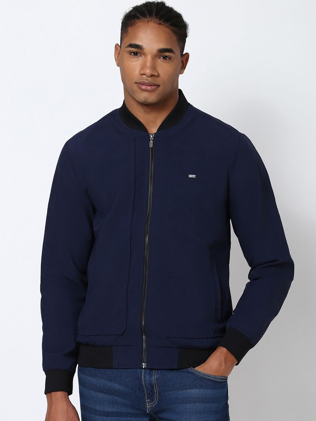 

Peter England Casuals Men Bomber Jacket, Navy blue