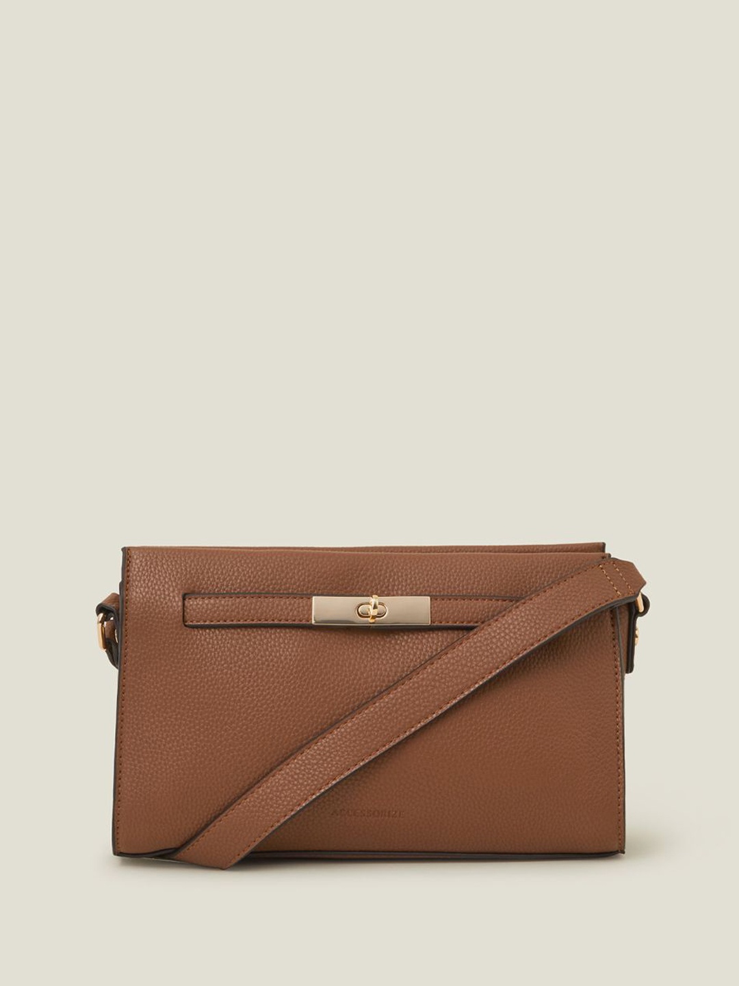 

Accessorize PU Structured Sling Bag, Tan