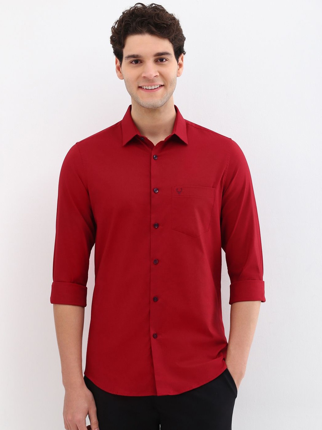 

Allen Solly Men Slim Fit Opaque Casual Shirt, Red