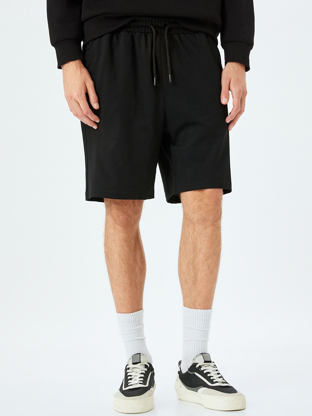 

Koton Men Cotton Mid-Rise Regular Fit Sports Shorts, Black