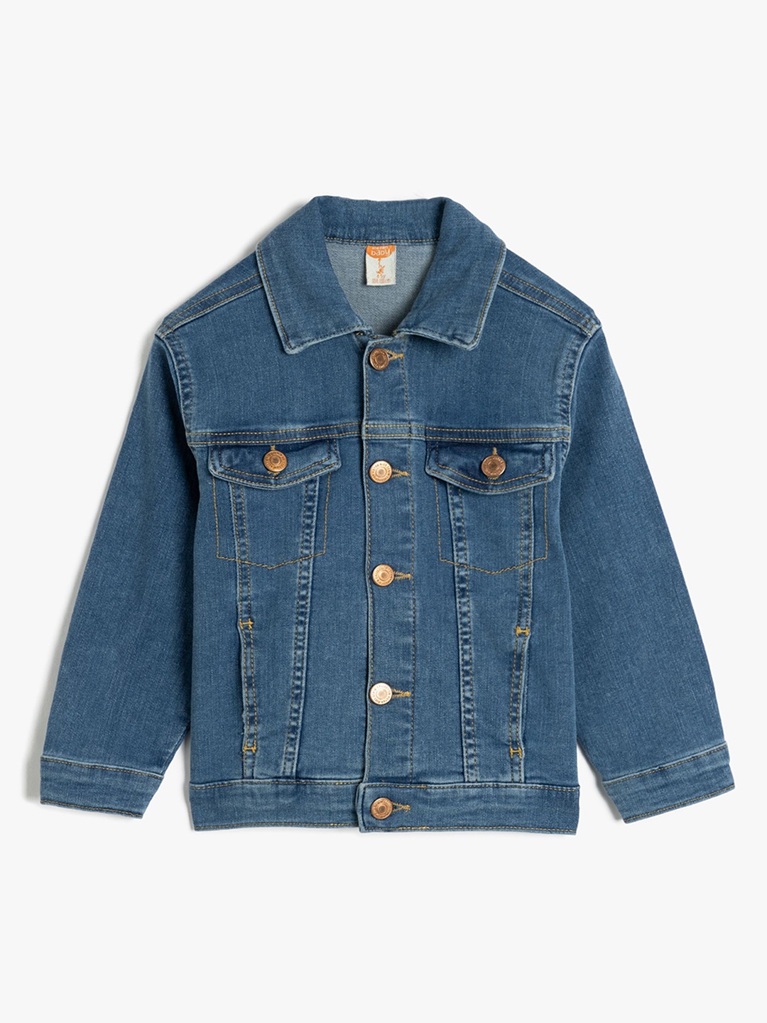 

Koton Girls Washed Denim Jacket, Grey