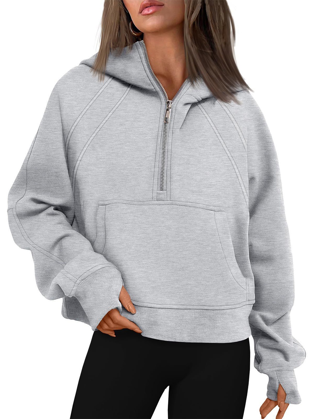 

StyleCast x Revolte Women Hooded Sweatshirt, Grey