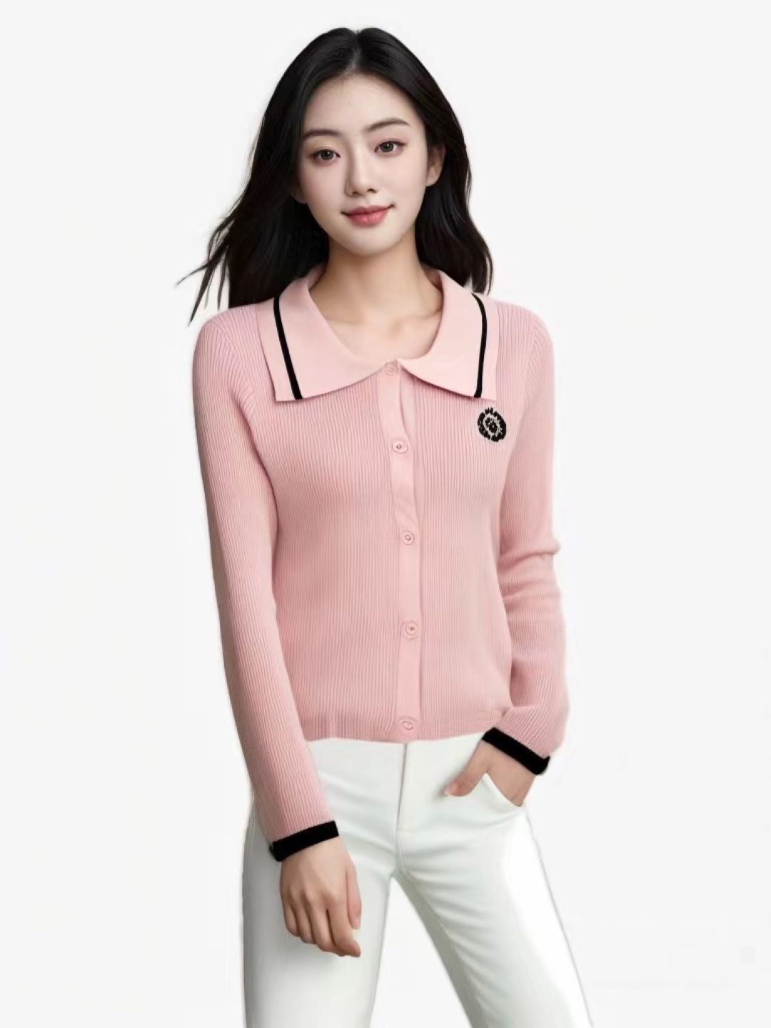 

StyleCast Women Lapel Collar Cardigan Sweater, Pink