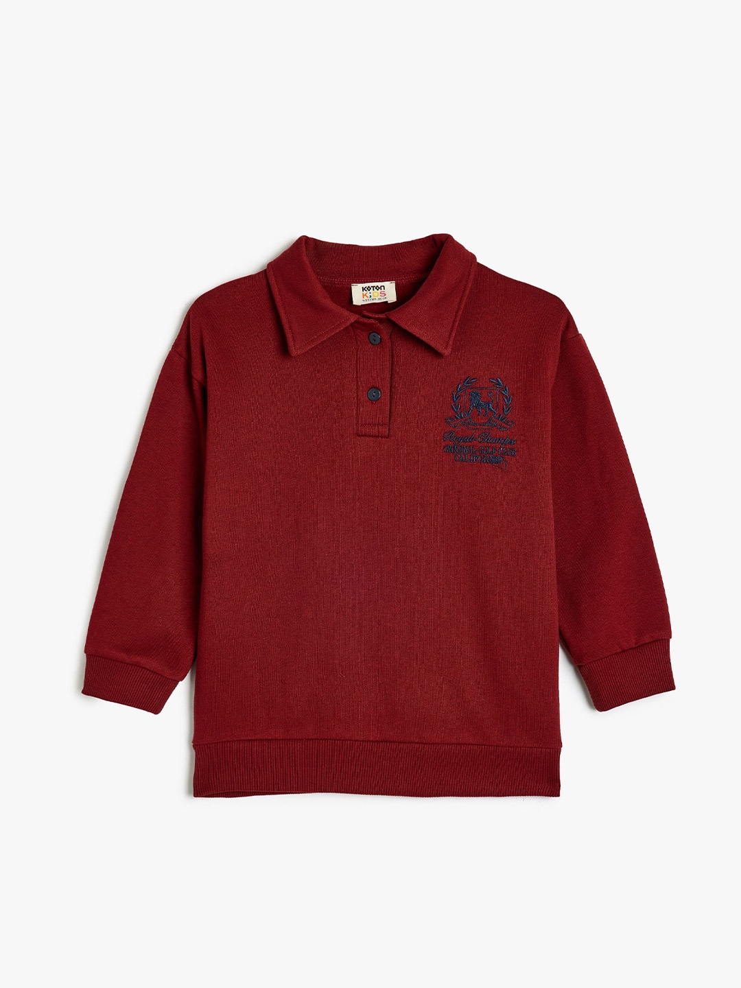 

Koton Boys Graphic Embroidered Cotton Sweatshirt, Maroon