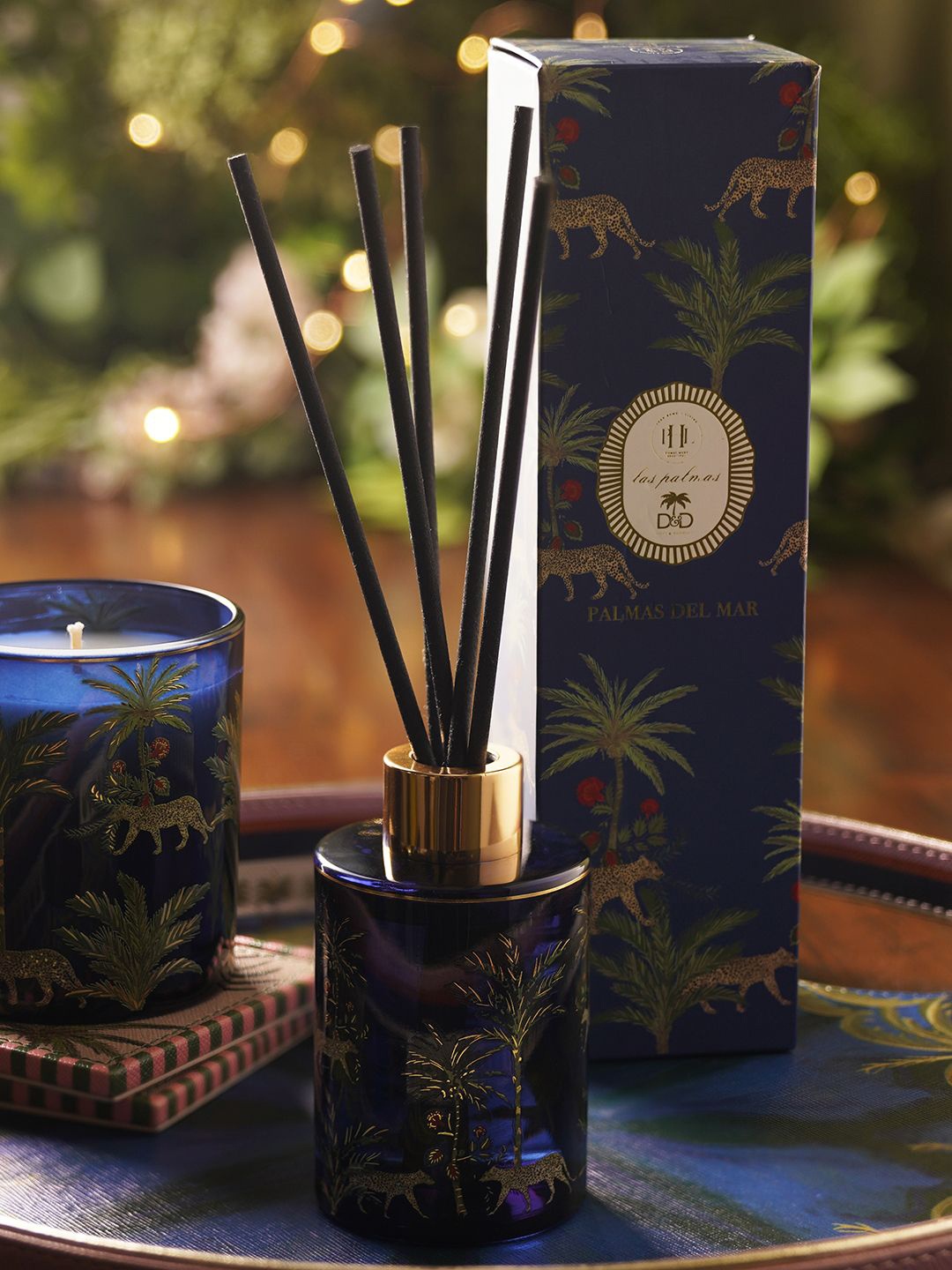 

Pure Home and Living Navy-Blue & Black Printed Glass Diffusers - 120 ml