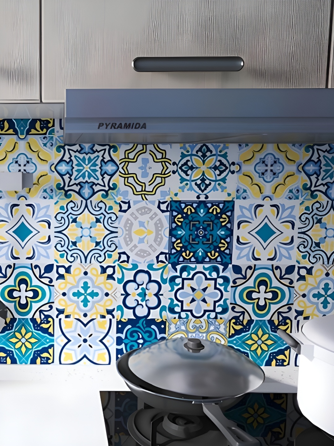 

Asian royal Blue & White Ethnic Motifs Printed Waterproof Wallpaper