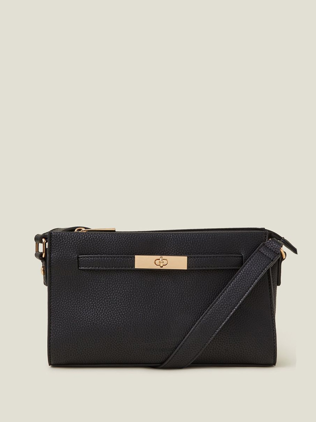 

Accessorize PU Structured Sling Bag, Black