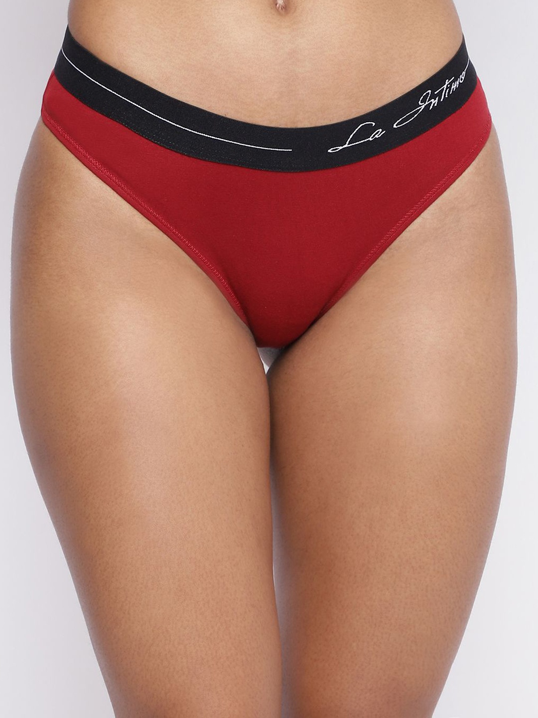 

La Intimo Women Mid Rise Hipster Briefs, Maroon