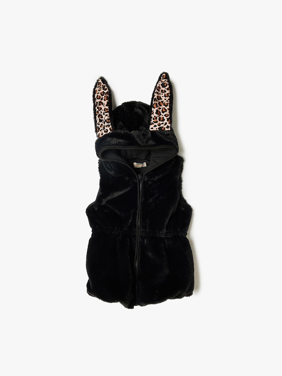 

Koton Girls Sleeveless Hooded Jacket, Black