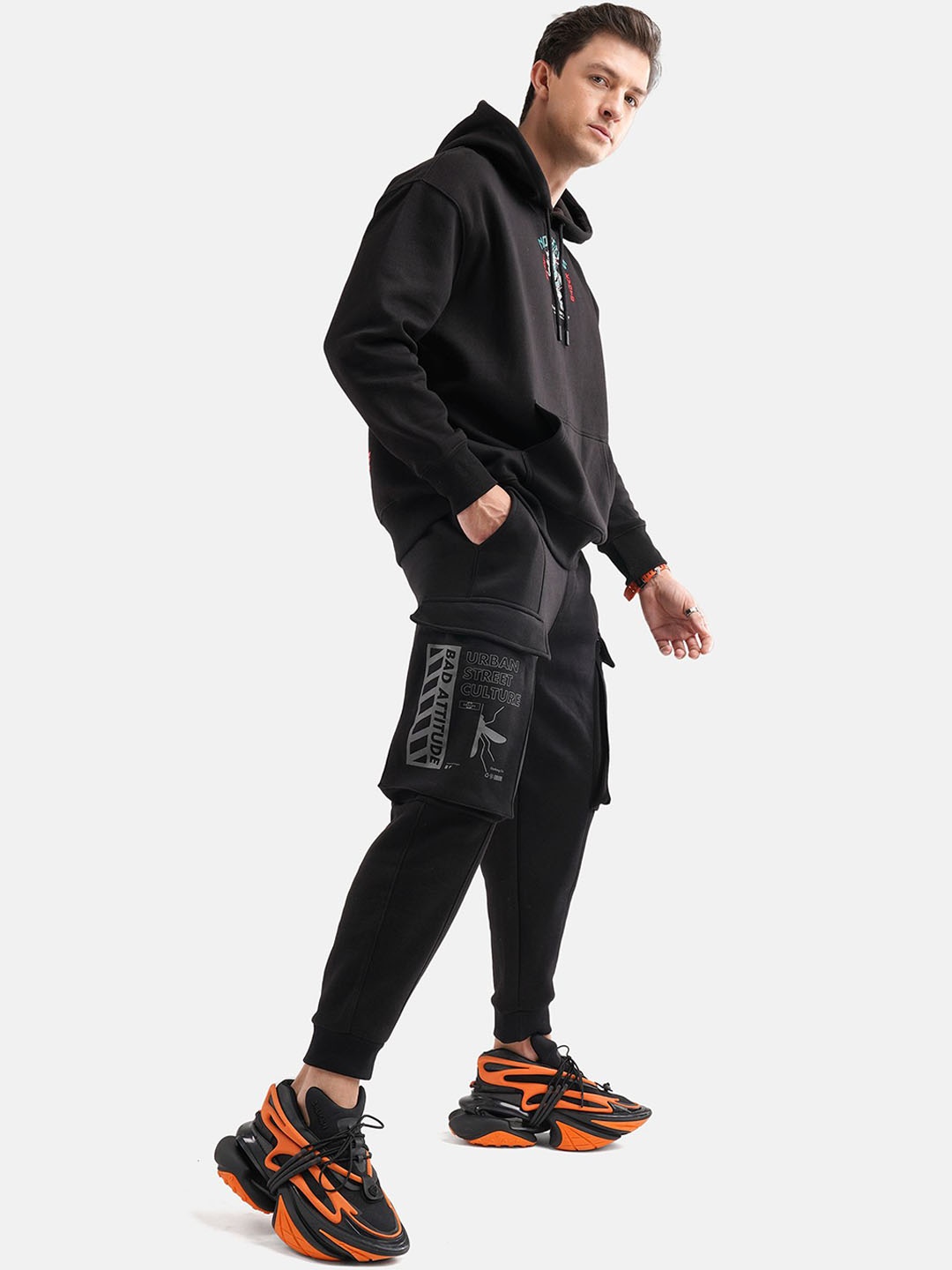 

Crazy Mosquitoes Men Regular Fit Joggers Track Pants, Black