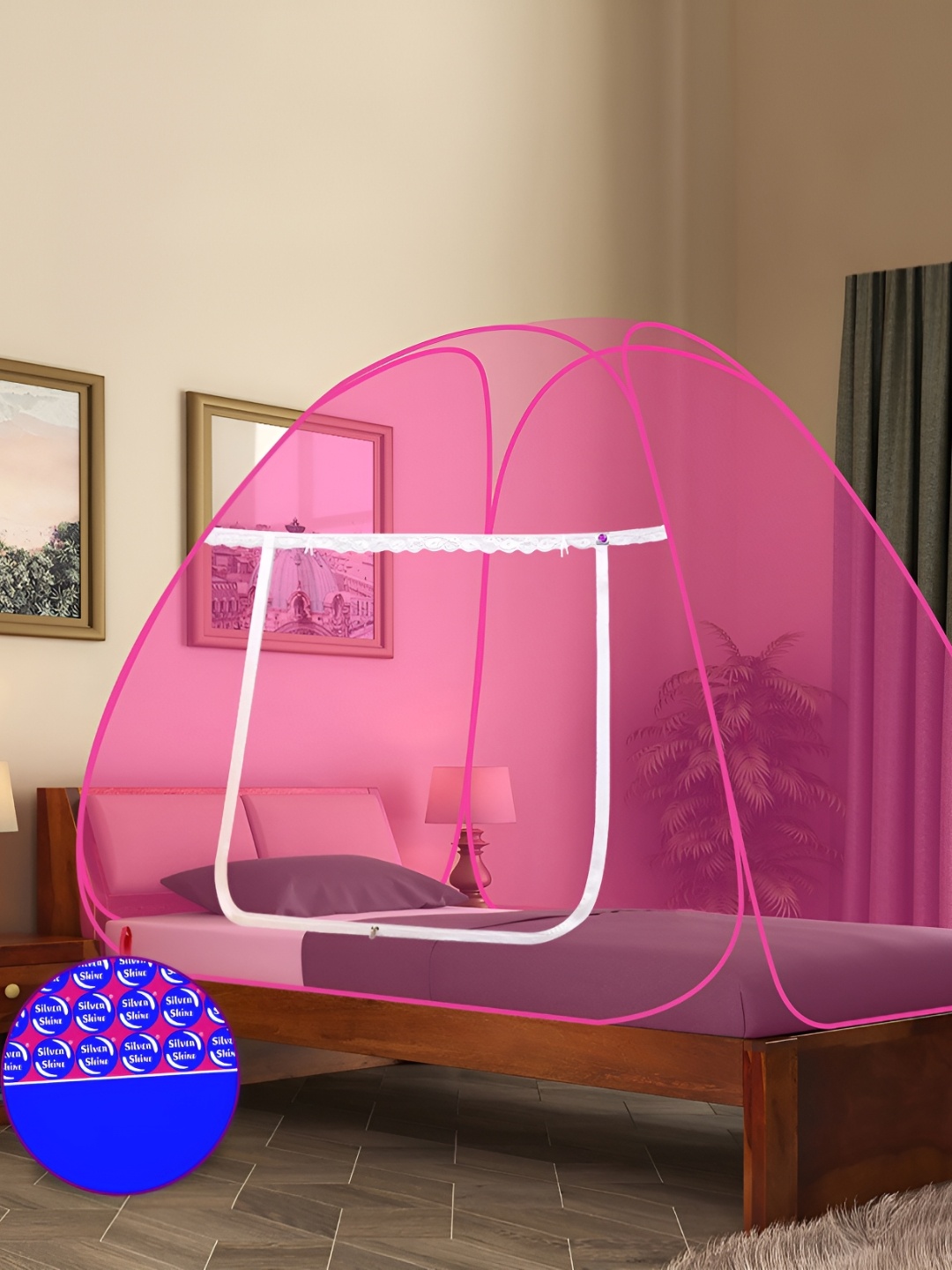 

Silver Shine Pink Tent Mosquito Net