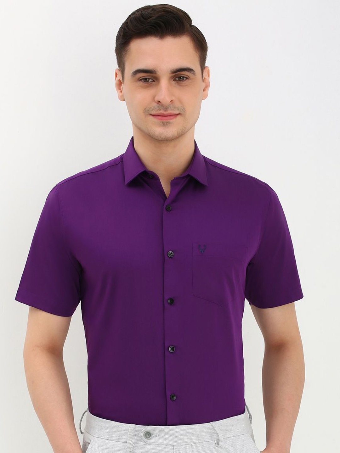 

Allen Solly Men Slim Fit Opaque Formal Shirt, Purple