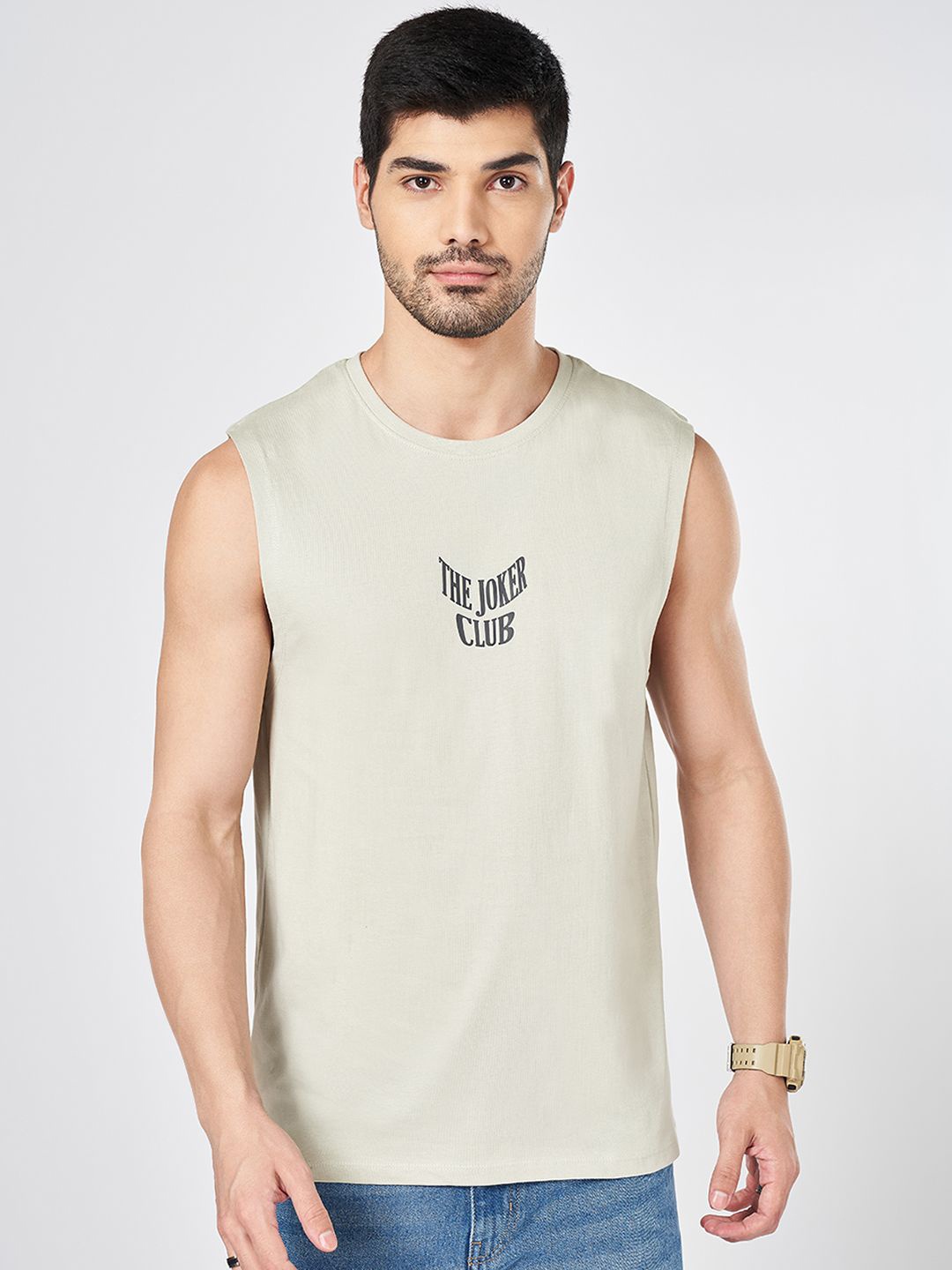 

SF JEANS by Pantaloons Printed Pure Cotton Basic Innerwear Vests 8909044898890, Green