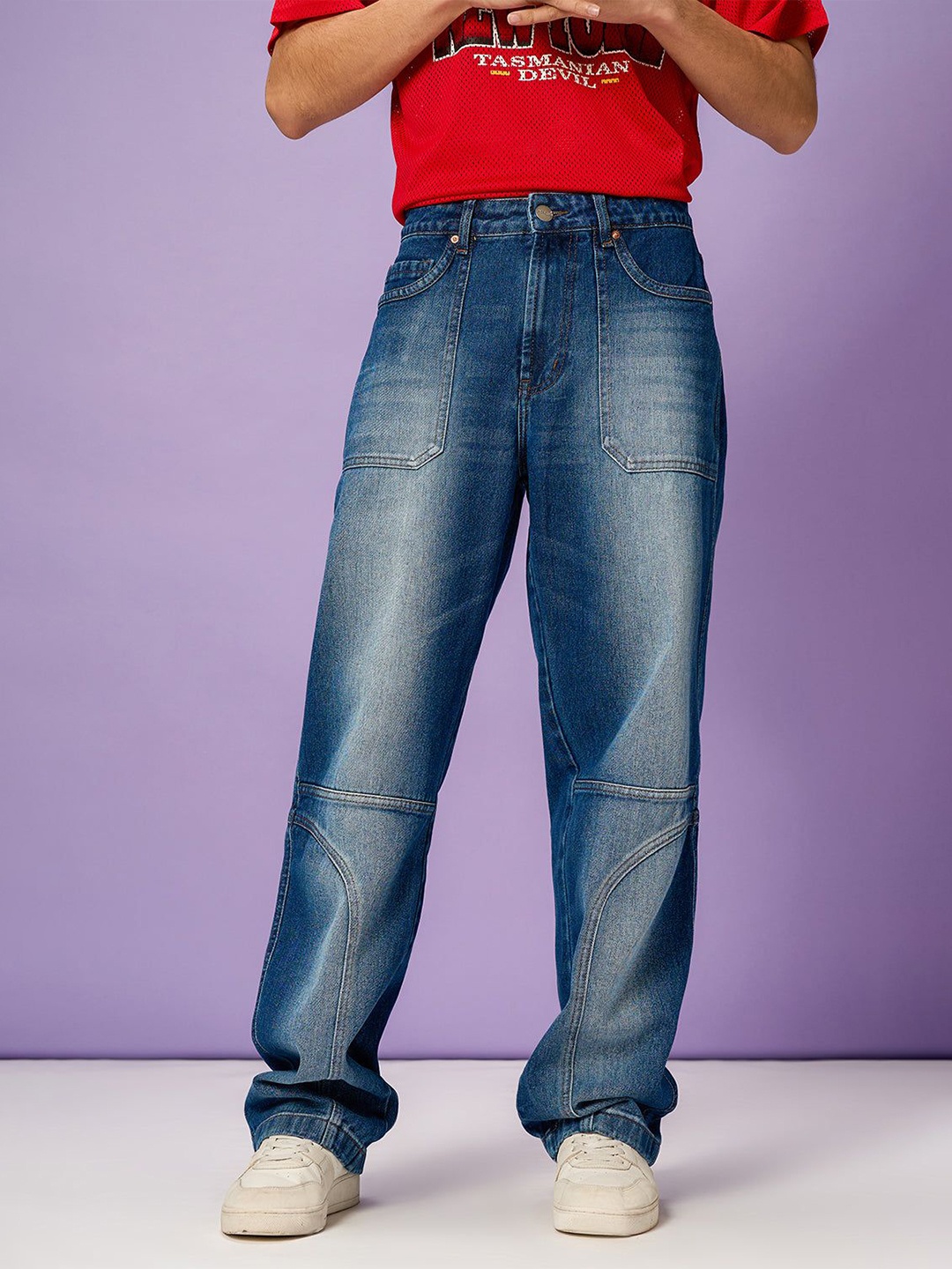 

FREAKINS Men Cotton Mid-Rise Light Fade Jeans, Blue