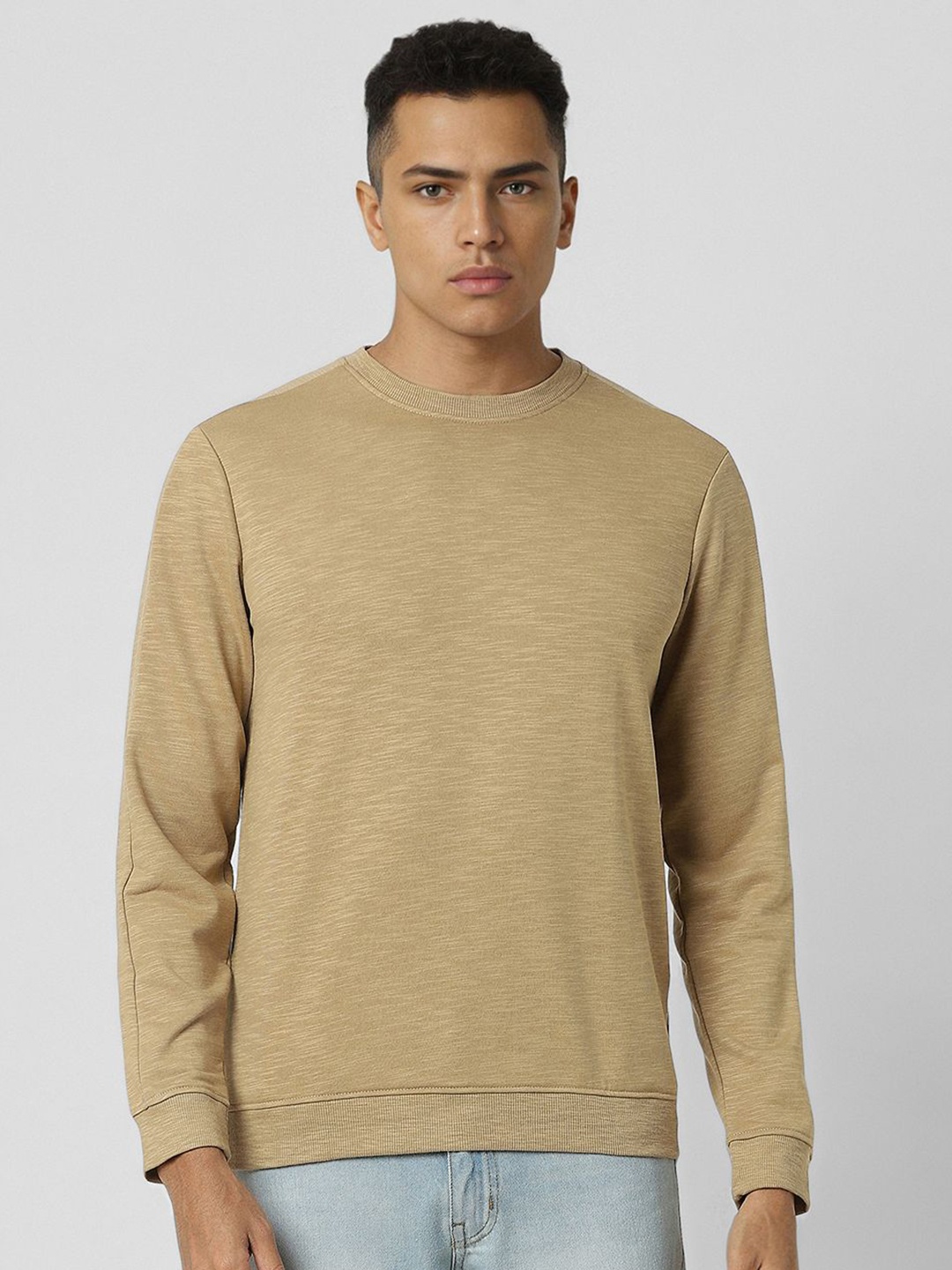 

VAN HEUSEN DENIM LABS Men Round Neck Cotton Sweatshirt, Brown