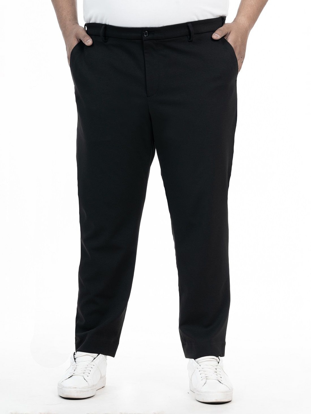 

The Pant Project Men Slim Fit Soft Stretch Comfort Wrinkle Free Formal Trousers, Black