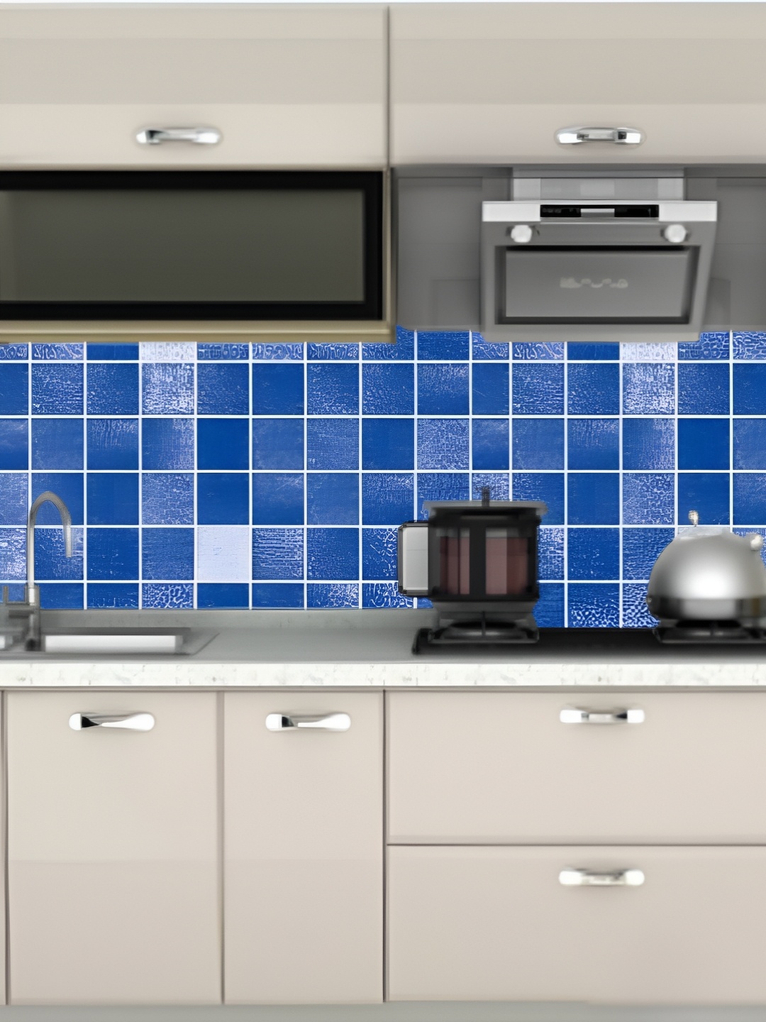 

Asian royal Blue & White Geometric Printed Waterproof Wallpaper