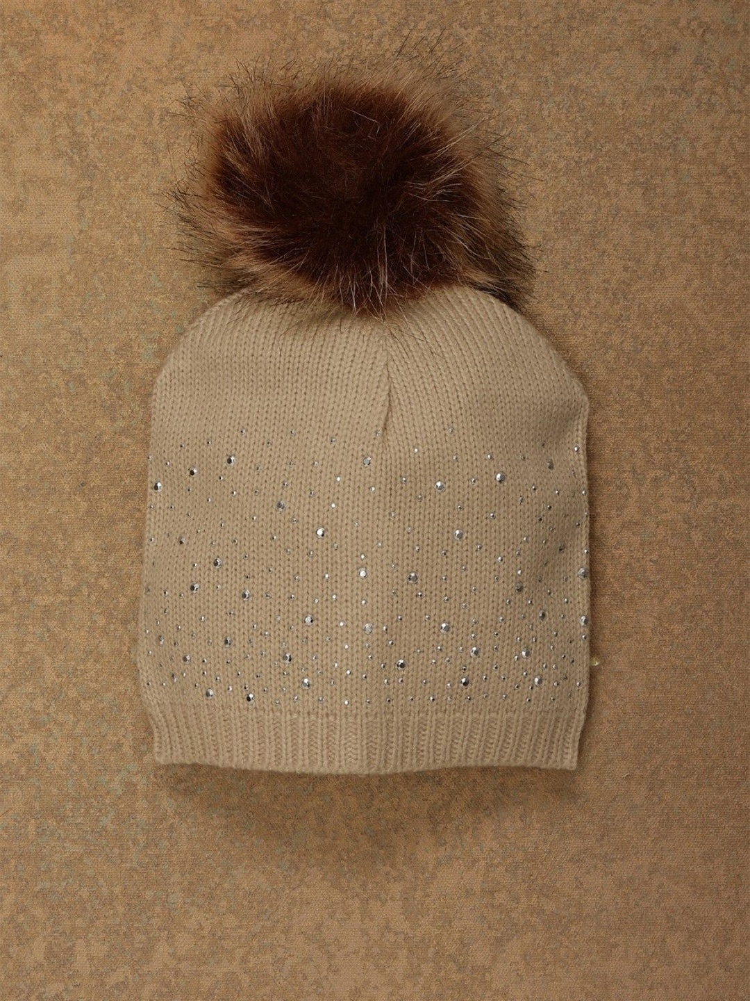 

One Friday Girls Self Design Beanie, Beige