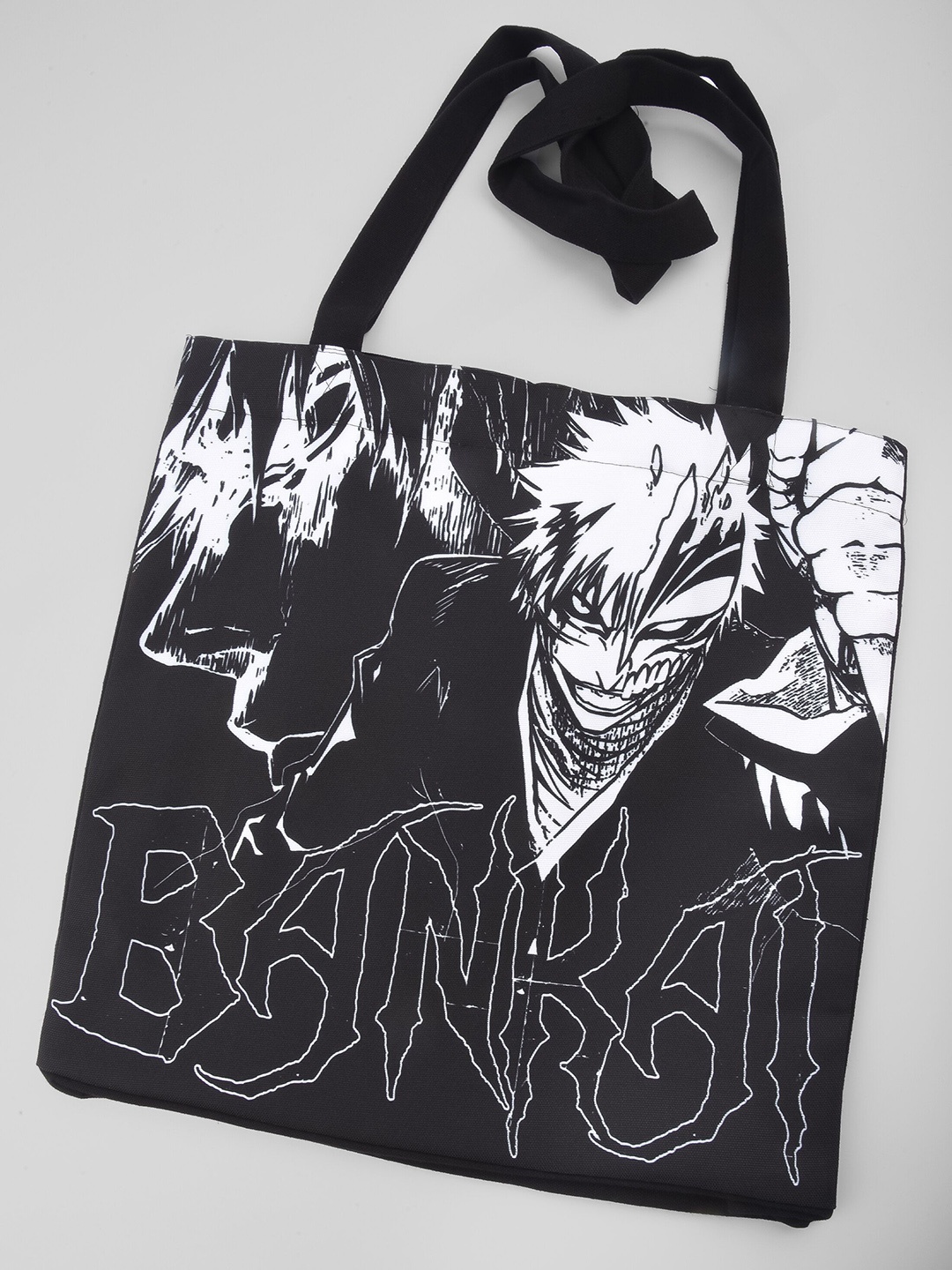 

COMICSENSE Bleach Anime Printed Structured Tote Bag, Black