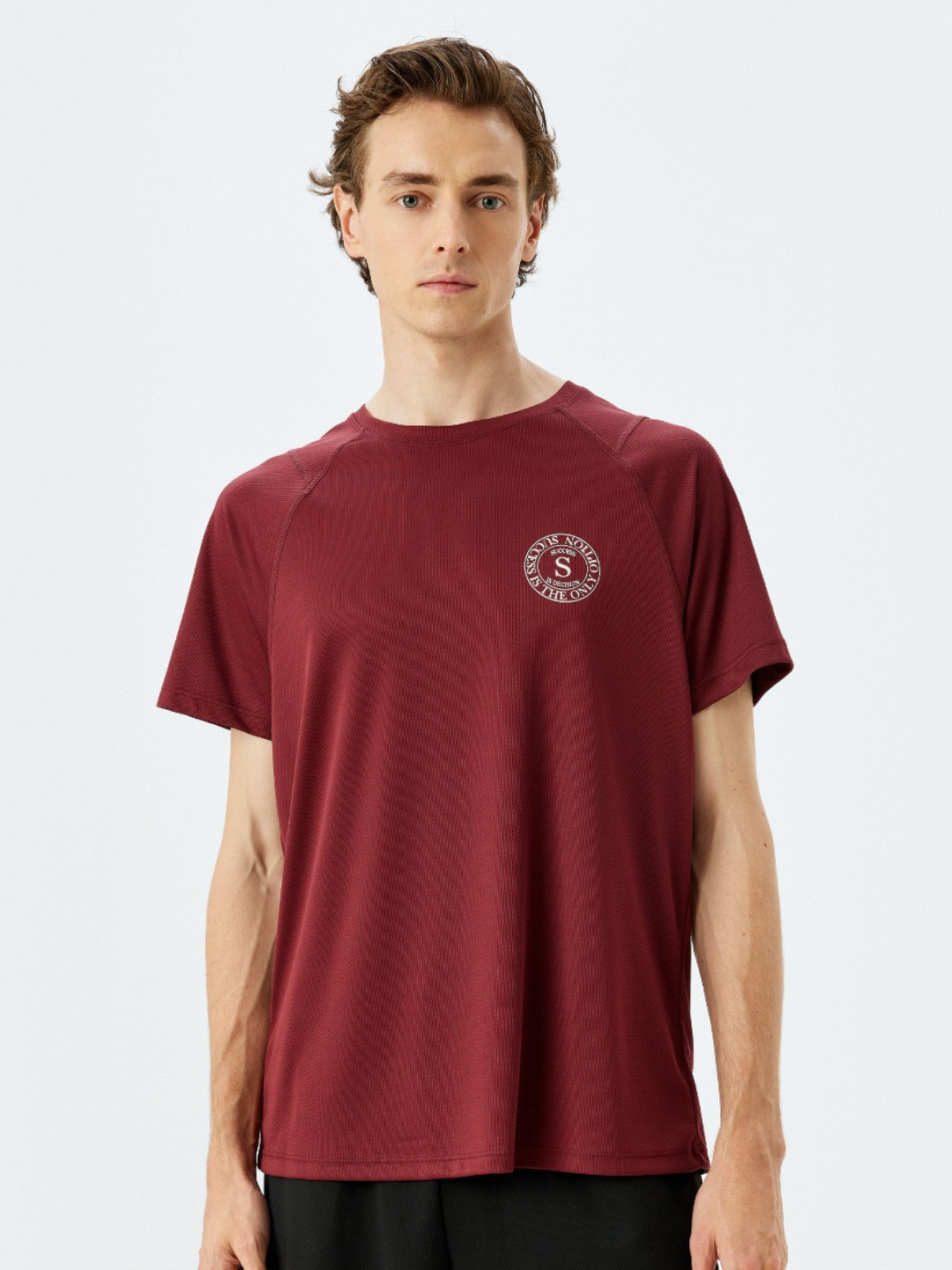

Koton Men Typography Printed Round Neck T-shirt, Maroon