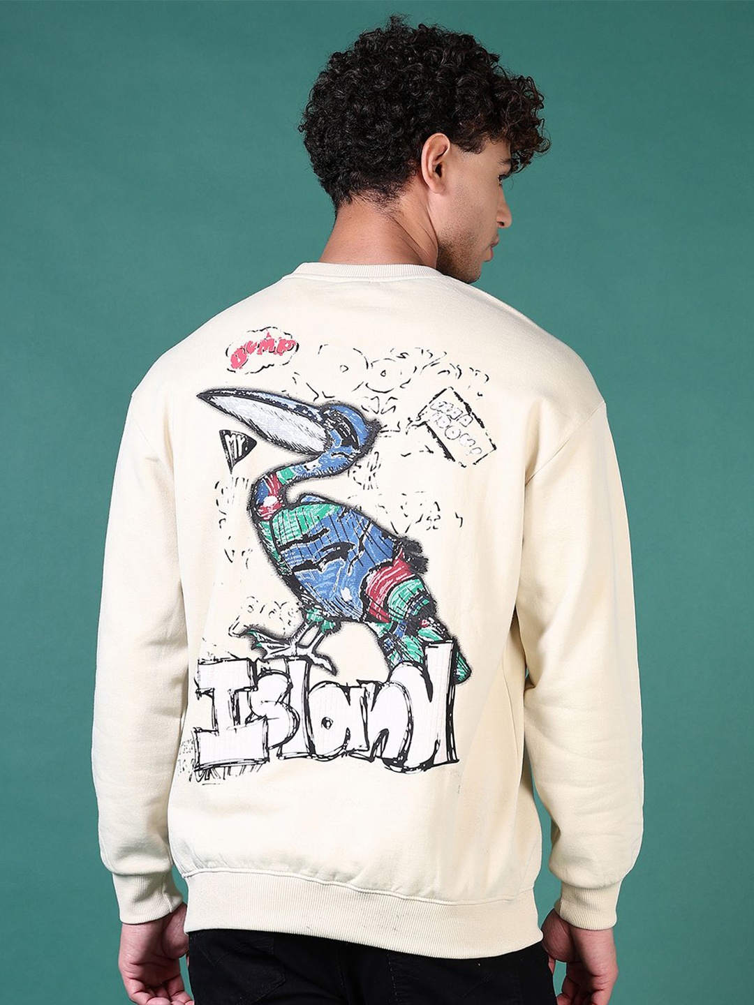 

V-Mart Men Printed Sweatshirt, Off white
