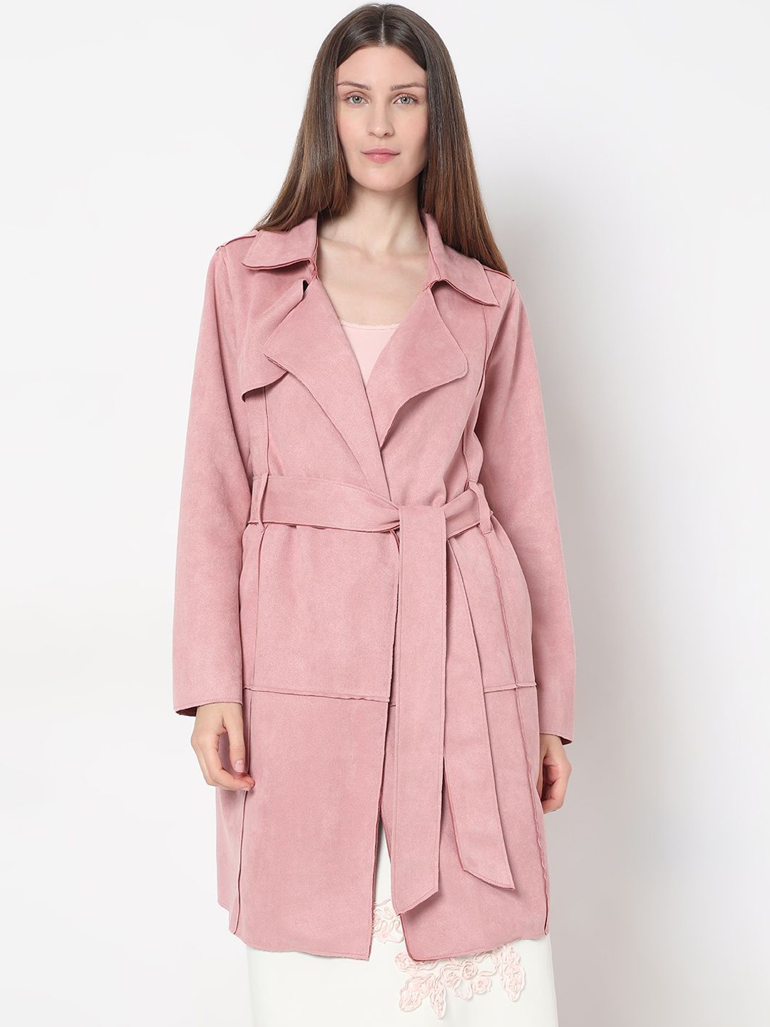 

Vero Moda Long Sleeve Trench Coat, Pink