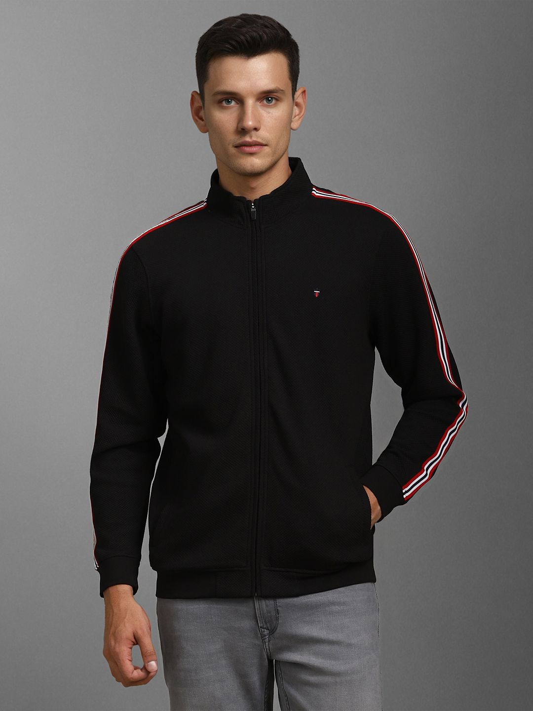 

Louis Philippe Sport Men Cotton Mock Collar Sweatshirt, Black