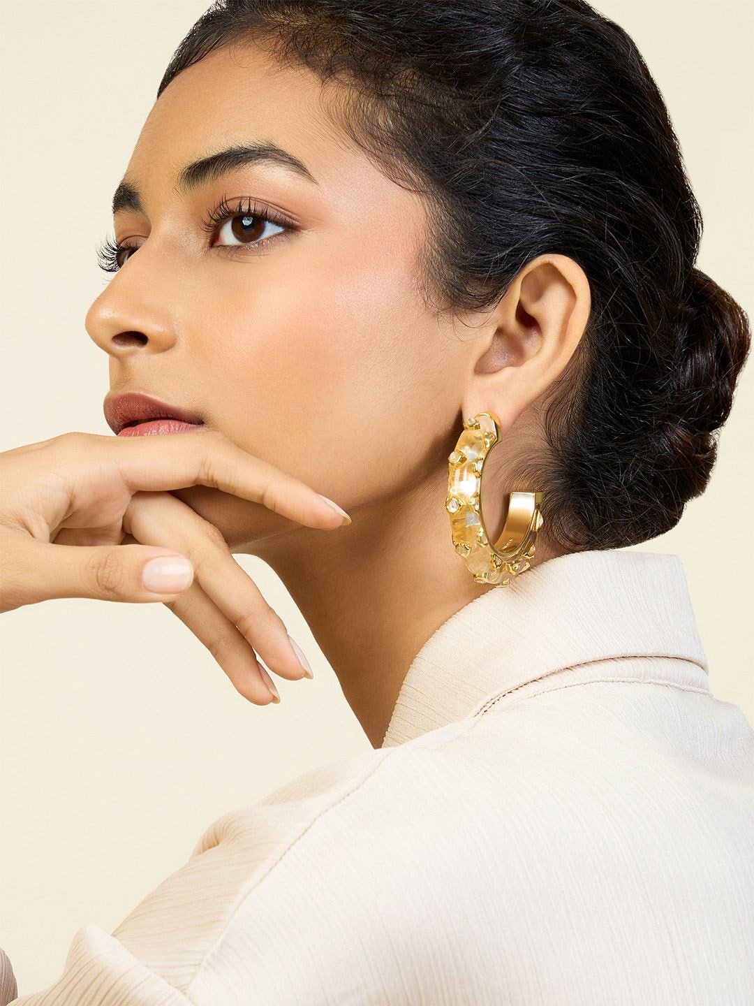 

Isharya Contemporary Hoop Earrings, Gold