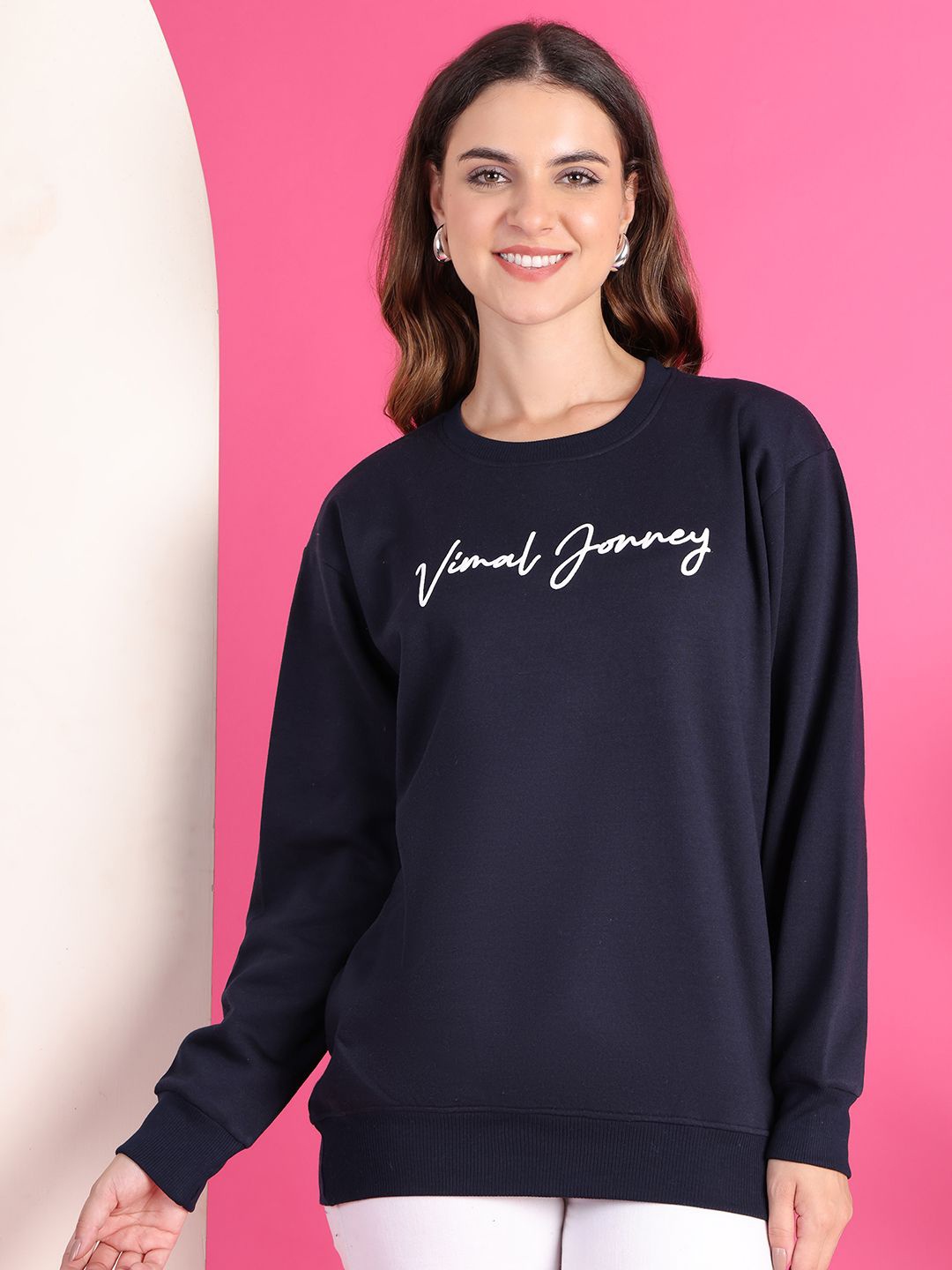 

VIMAL JONNEY Women Printed Sweatshirt, Blue