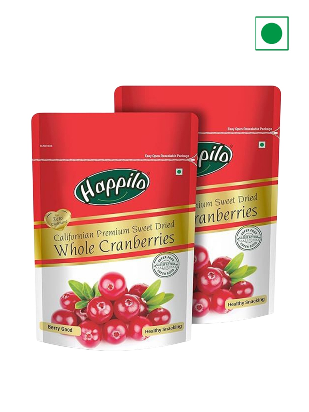 

Happilo Red & Green Set Of 2 Happilo Premium Californian Dried Whole Cranberries