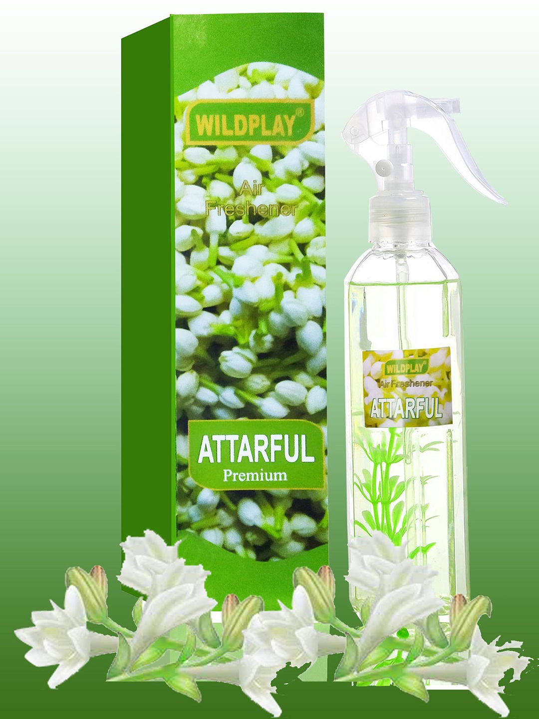

WILDPLAY Green & Transparent Premium Aatarful Room Air Freshener Spray - 250 ml
