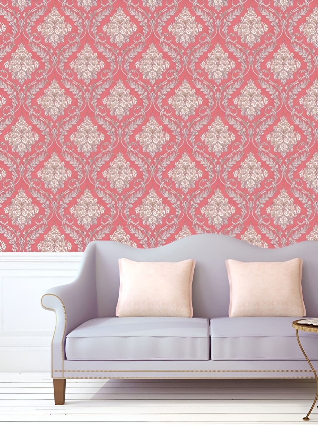 

Asian royal Pink & Grey Printed Self-Adhesive Wallpaper