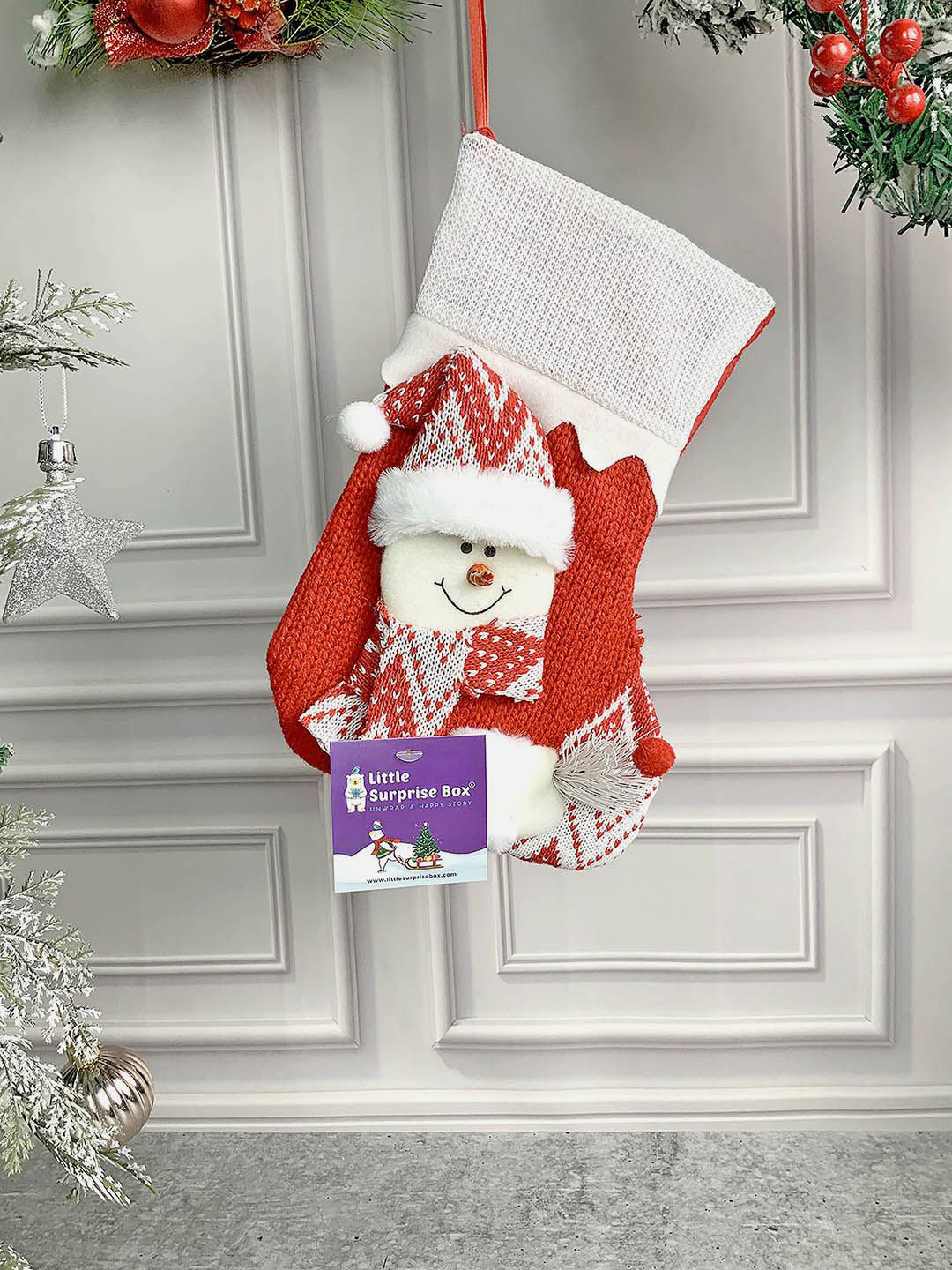 

Little Surprise Box LLP Kids Red Mini Snowflake Snowman Christmas Decor