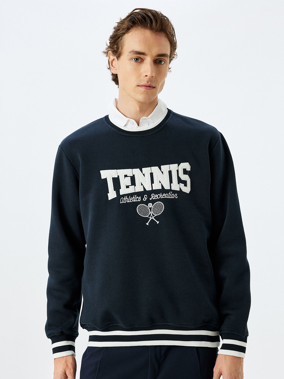 

Koton Men Printed Long Sleeves Pullover Sweatshirt, Navy blue