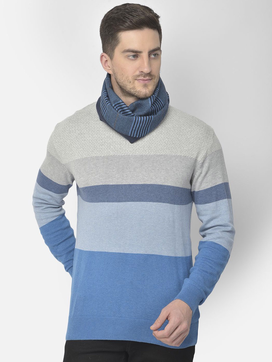 

Cazzano Men Printed Mufflers, Blue