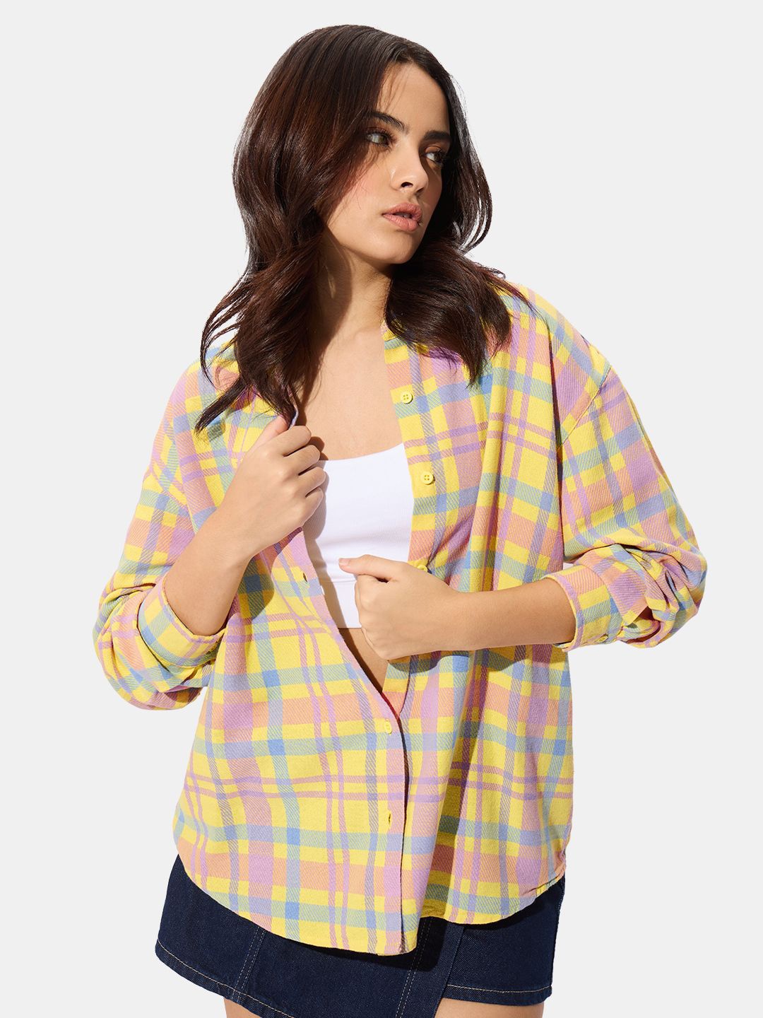 

The Souled Store Women Tartan Checks Opaque Checked Casual Shirt, Multi