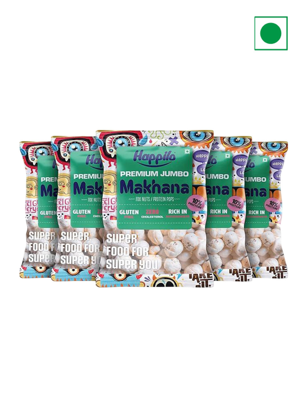 

Happilo 5 Pcs Premium Jumbo Fox Nuts 200 g, Green