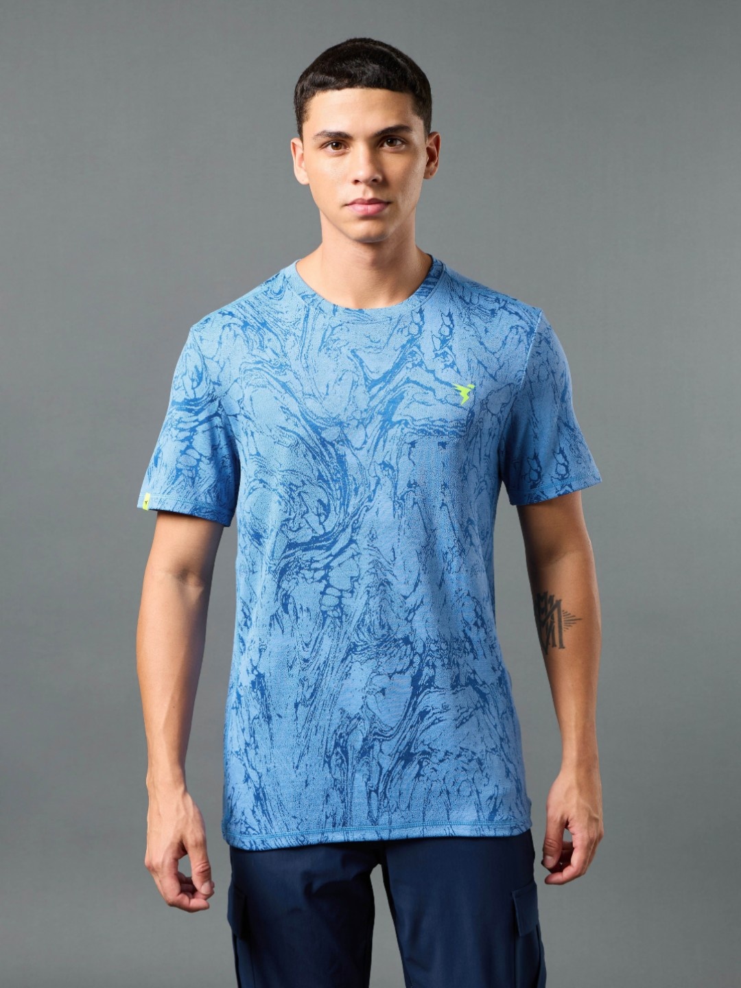 

Technosport Men Biker Anti Static Slim Fit T-shirt, Blue