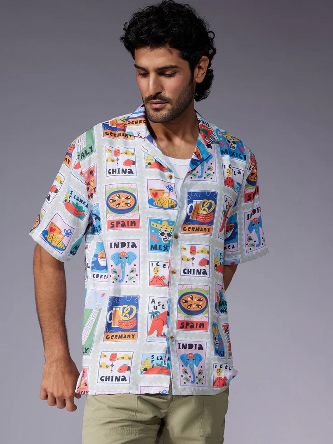 

Bombay Shirt Company Men Opaque Printed Casual Shirts, White