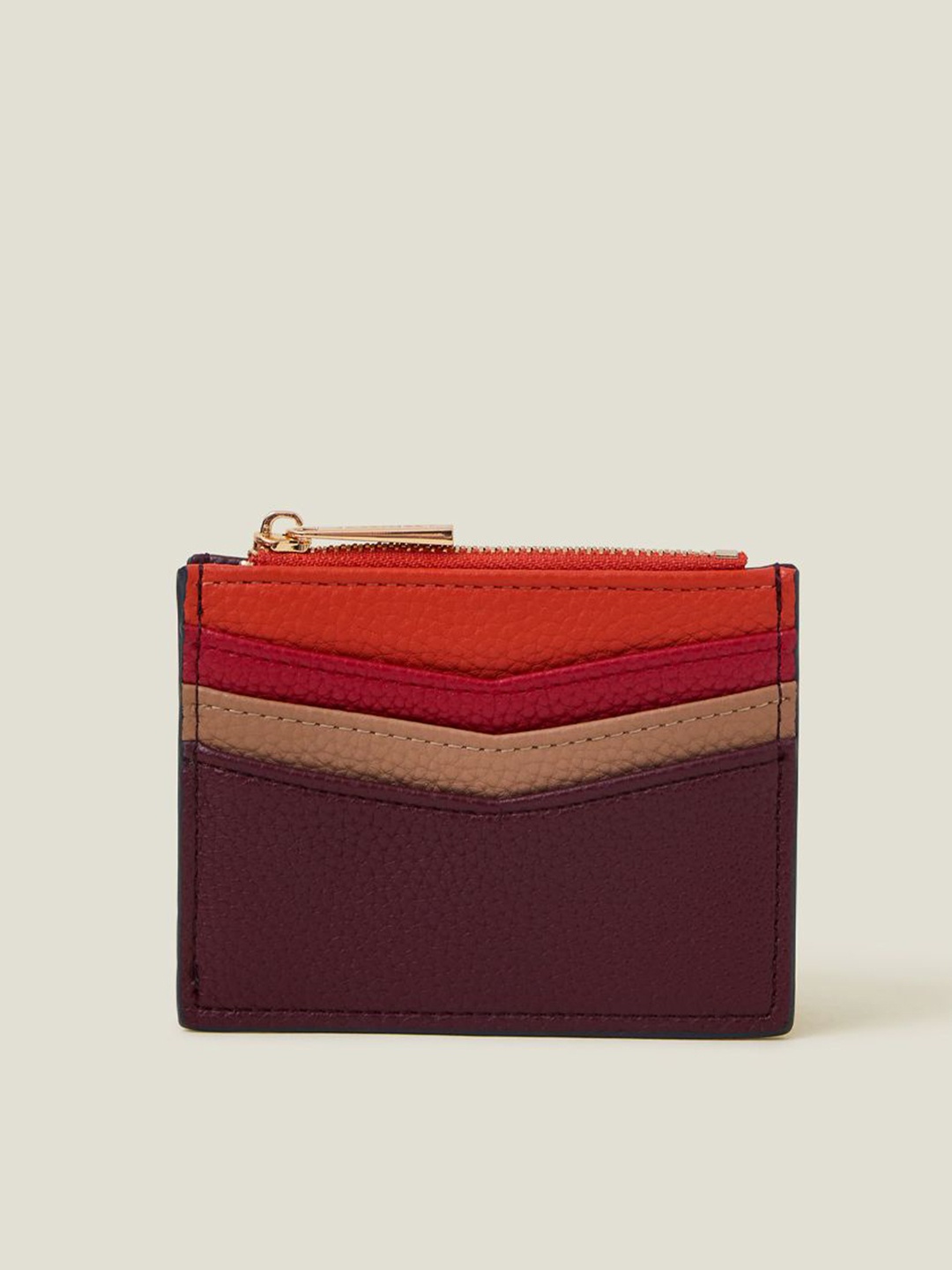 

Accessorize Women Colourblocked PU Card Holder, Burgundy