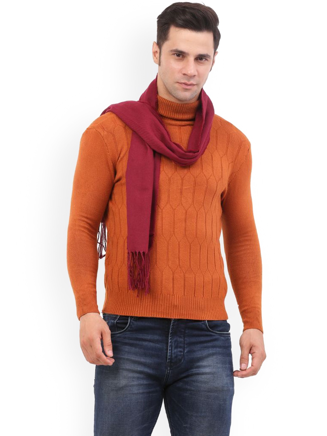 

Cazzano Men Solid Mufflers, Maroon