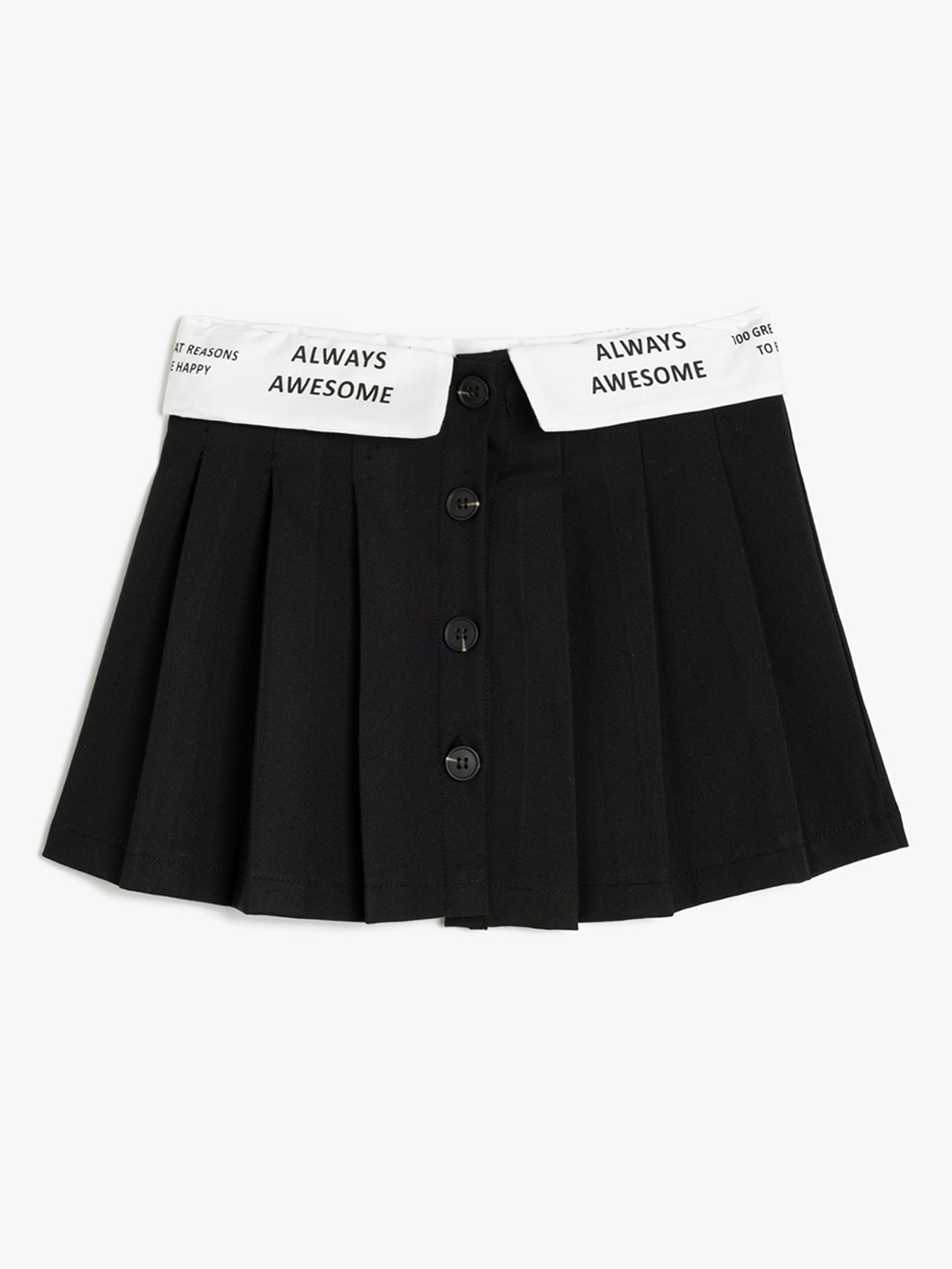 

Koton Girls Knife Pleated Mini Skort, Black