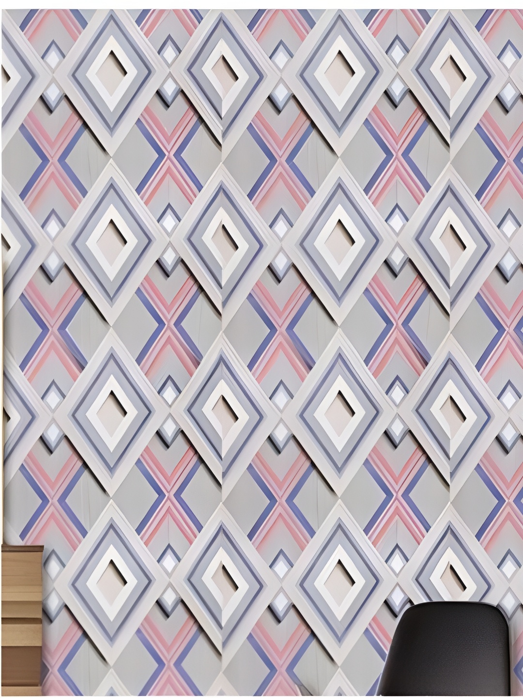 

Asian royal Grey & White Printed Waterproof Wallpaper