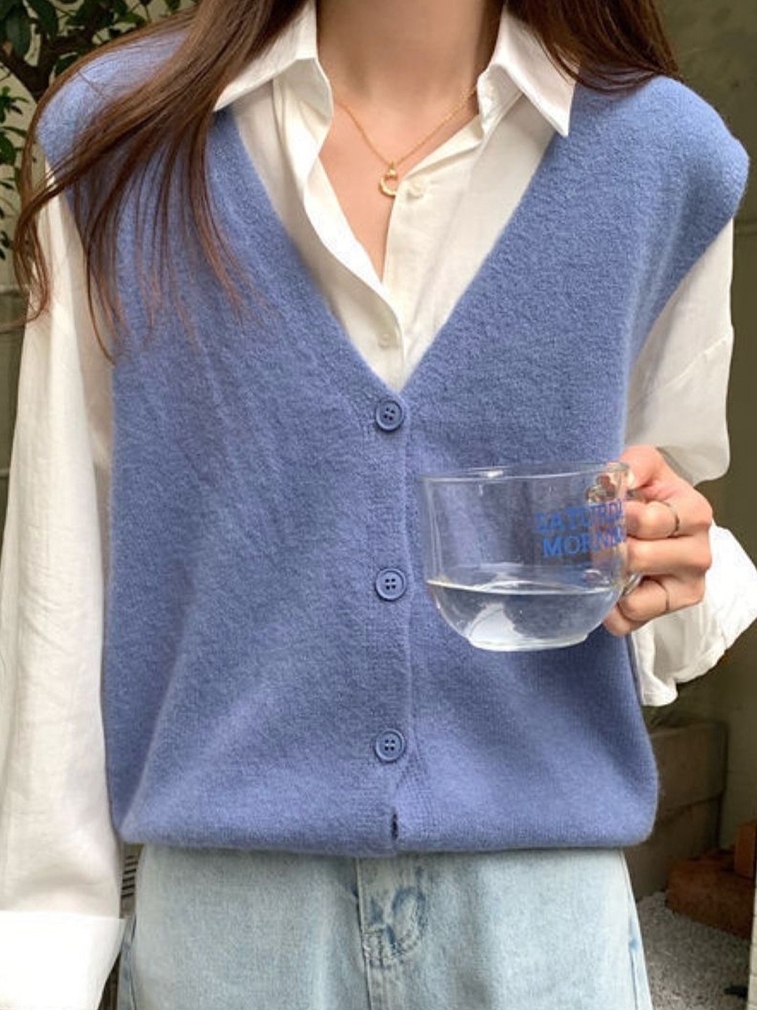 

StyleCast Women V-Neck Sweater Vest, Blue