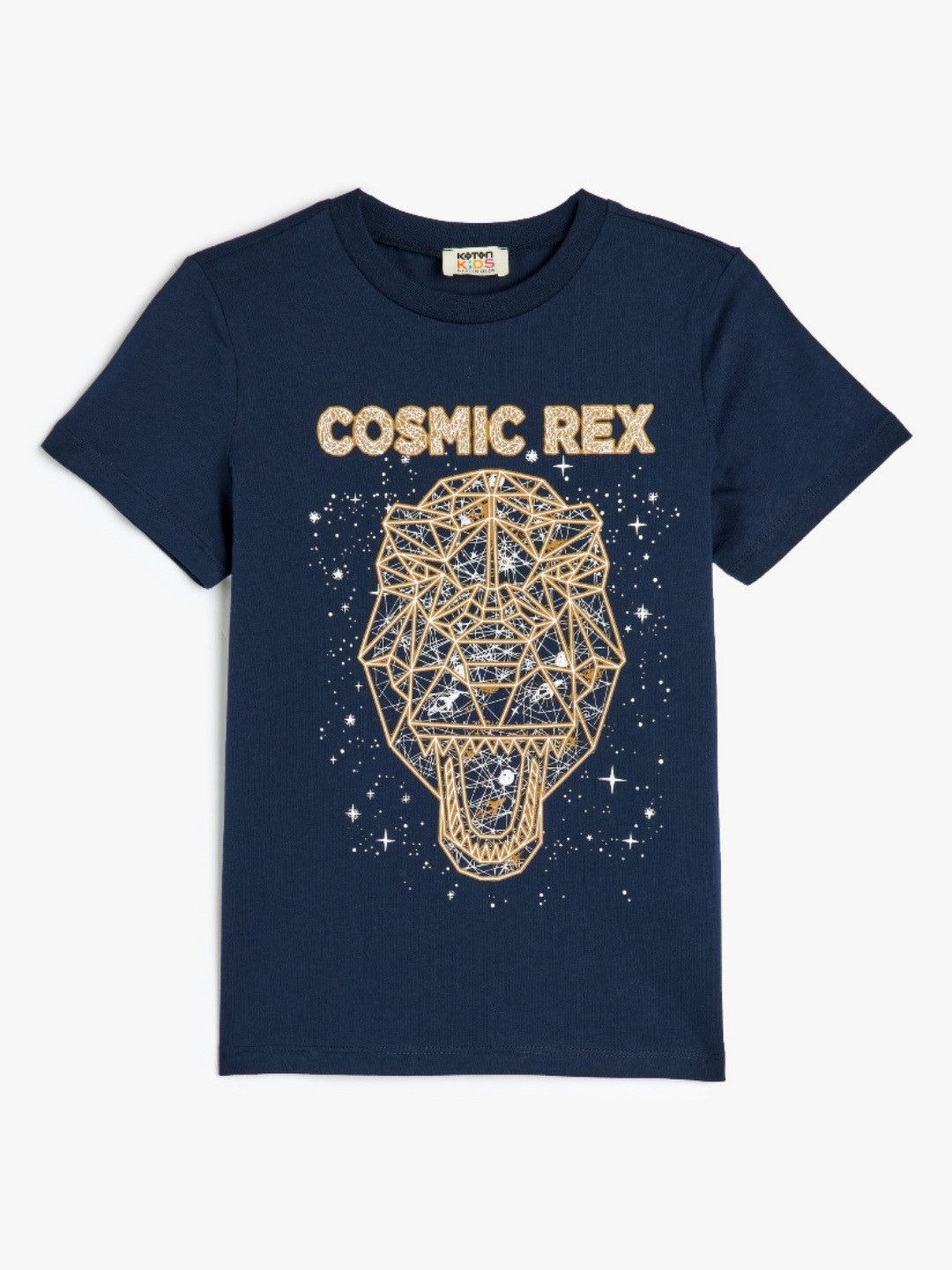 

Koton Boys Graphic Printed Round Neck Cotton T-shirt, Navy blue