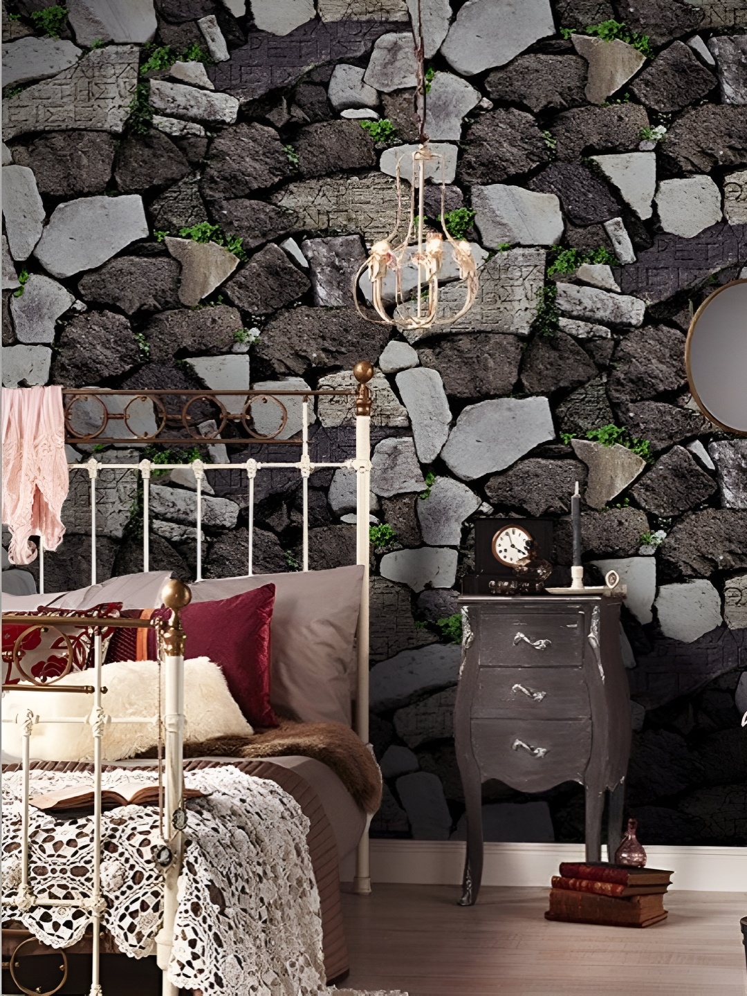 

Asian royal Black & Grey Abstract Printed Self Adhesive Wallpaper