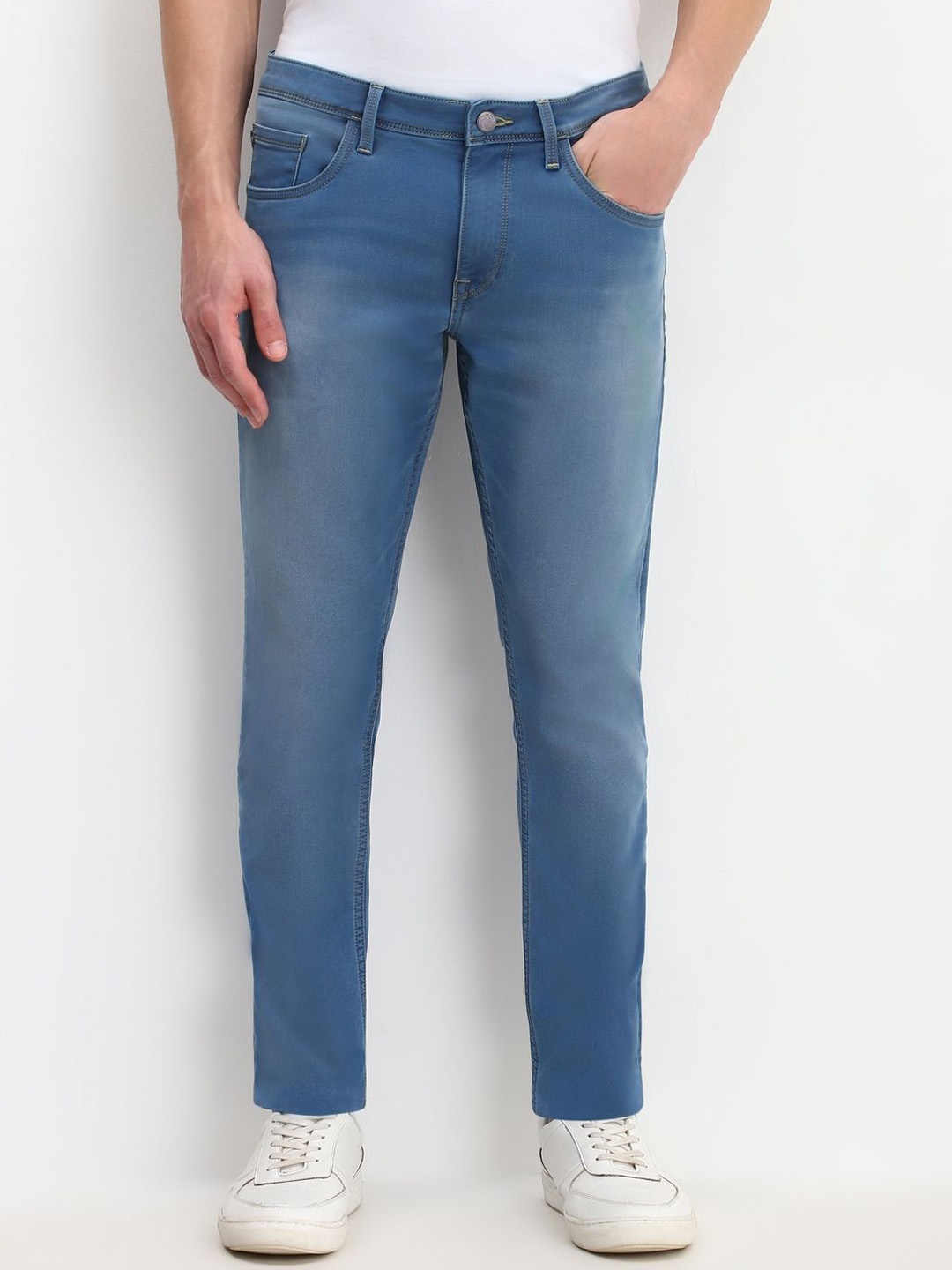 

Allen Solly Men Slim Fit Light Fade Cotton Jeans, Blue